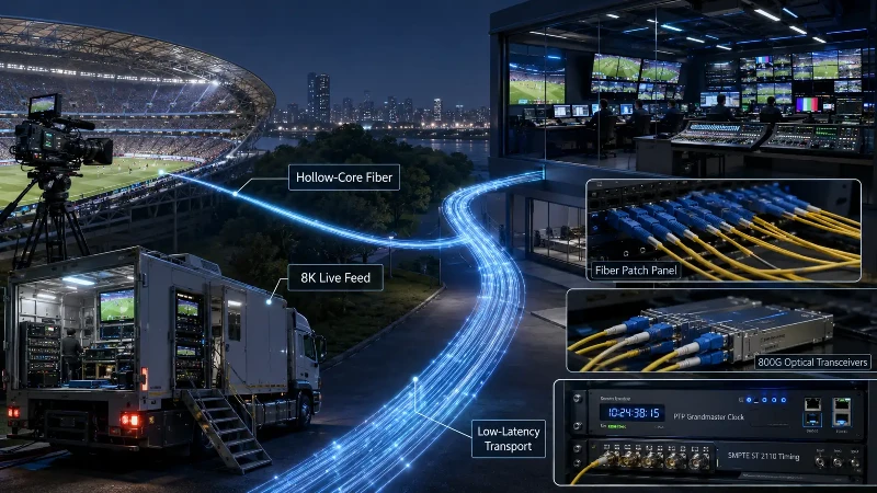 Hollow-core fiber network for low-latency 8K broadcast Hollow-core fiber network for low-latency 8K broadcast